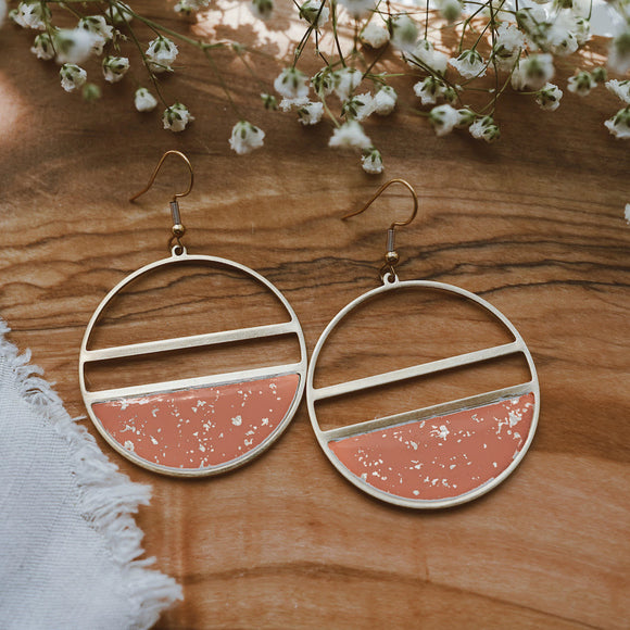 Brass Circle Earrings